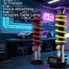 3D Printed Shock Absorber Desk Lamp with Digital Clock – Racing Coilover LED Table Light