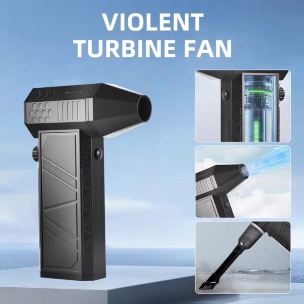17881583221375-c X6 Violent Fan – 30000 r/s Handheld Blower & Vacuum with 7 Accessories