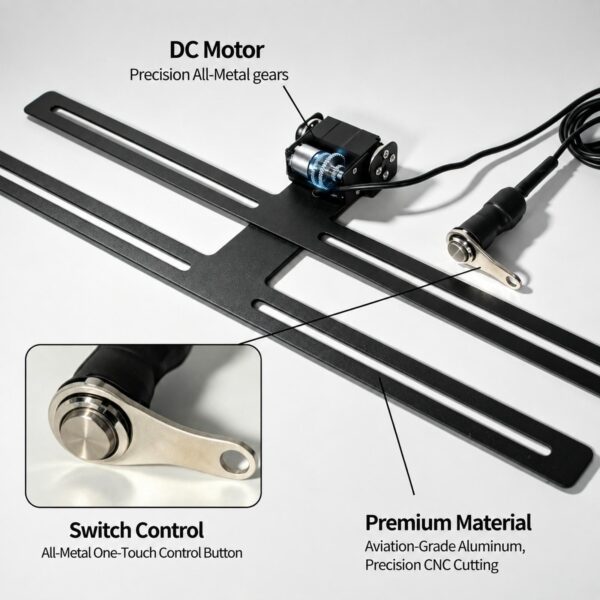 4 Electric Folding License Plate Holder – 90° Remote-Control Concealable Frame