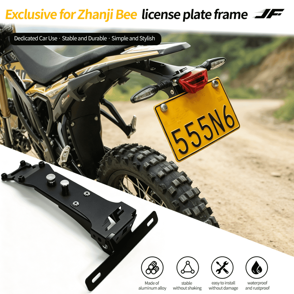 Extreme Bee License Plate Frame – No-Drill Motorcycle License Plate Holder Bracket