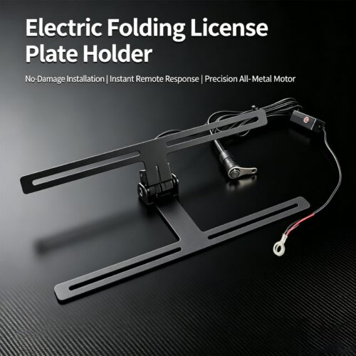 Electric Folding License Plate Holder – 90° Remote-Control Concealable Frame