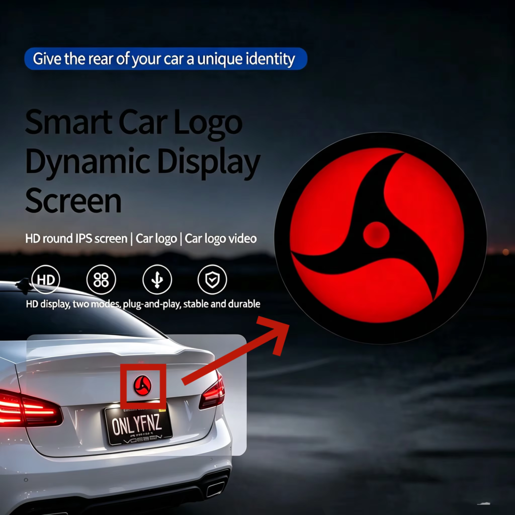 LED Smart Car Emblem Display – Dynamic Logo Screen for Rear Trunk