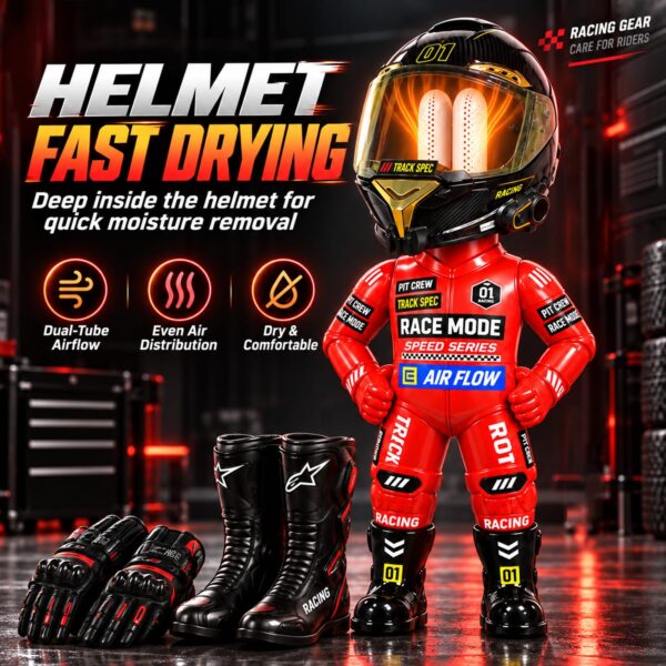 1-c Racing Helmet Dryer – 360° Hot Air Motorcycle Gear Drying Stand