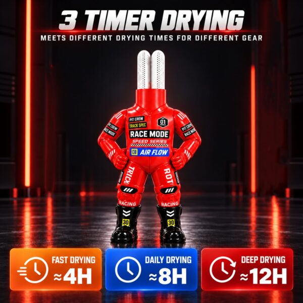 4-c Racing Helmet Dryer – 360° Hot Air Motorcycle Gear Drying Stand