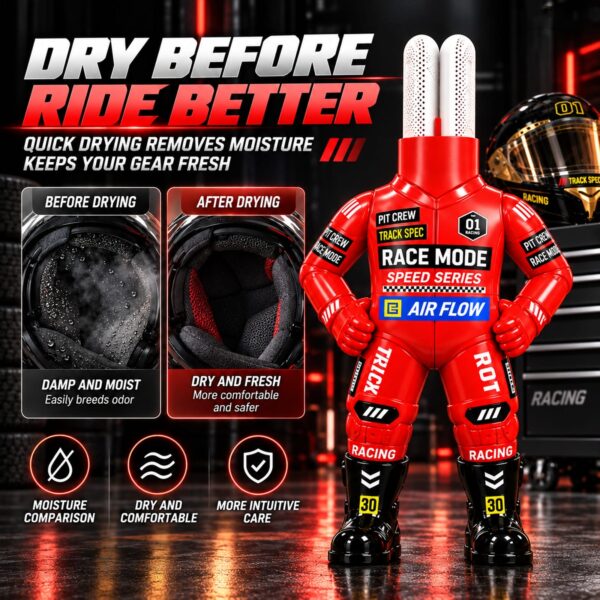 6-c Racing Helmet Dryer – 360° Hot Air Motorcycle Gear Drying Stand